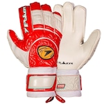 Luvas de Goleiro Poker Profissional Firmness 4 - Adulto BRANCO/VERMELHO