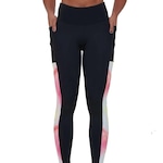 Calça Legging Authen Signature Vital - Feminina PRETO/ROSA