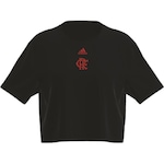 CAMISETA CROPPED FLAMENGO 23 FEM PRETO/VERMELHO