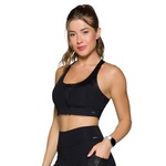 Top Fitness com Bojo Selene com Recorte Cirre - Feminino PRETO