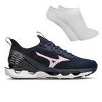 Tênis Mizuno Wave Endeavor + Par de Meia - Feminino AZUL