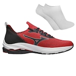 Tênis Mizuno Wave Zest + Par de Meias - Masculino Vermelho/Preto