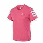 Camiseta Infantil adidas Manga Curta Logo Linear ROSA CLA/BRANCO