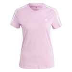 Camiseta adidas 3 Stripes - Feminino ROSA CLA/BRANCO