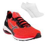 Tênis Mizuno Wave Zest + Par de Meias - Masculino VERMELHO