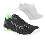 Tênis Mizuno Exceed 5 All Court + Par de Meia - Masculino PRETO/VERDE