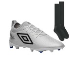 Chuteira de Campo Umbro Adamant Club + Meião - Adulto PRATA