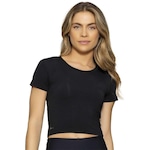 Blusa Cropped Run More Fenda Essencial - Feminino Preto/Bronze