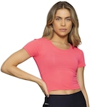 Blusa Cropped Run More Fenda Essencial - Feminino ROSA