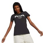 Camiseta Puma Squad Graphic - Feminina PRETO