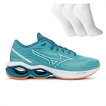 Tênis Mizuno Wave Creation 24 + 3 Pares de Meias - Masculino AZUL