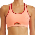 Top Fitness com Bojo Cajubrasil Nakay Abertura Frente com Silk - Feminino LARANJA