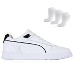 Tênis Puma Rbd Game Low + 3 Pares de Meias - Masculino BRANCO/PRETO