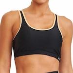 Top Fitness com Bojo Cajubrasil Atlanta com Detalhe em Tela - Feminino PRETO