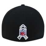 Boné Aba Curva New Era 39Thirty NFL New England Patriots Salute To Service - Adulto PRETO