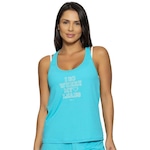 Camiseta Regata Run More Running - Feminina Azul/Amarelo