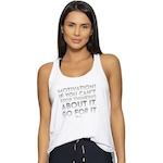 Camiseta Regata Run More Motivation - Feminina BRANCO/PRETO