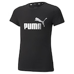 Camiseta Puma Manga Curta Ess Logo Tee - Infantil PRETO