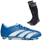 Chuteira de Campo adidas Predator Accuracy.4 + 1 Par de Meiões adidas - Adulto AZUL/PRETO