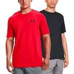 Kit de Camisetas Under Armour Left Chest - 2 Uniades - Masculina PRETO