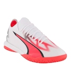 Chuteira Futsal Puma Ultra Match It - Adulto BRANCO/ROSA