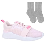 Tênis Puma Wired Run + 1 Par de Meias - Infantil ROSA