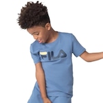 Camiseta Fila Letter Premium - Infantil Azul/Amarelo