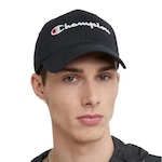 Boné Aba Curva Champion Script Logo - Strapback - Adulto PRETO