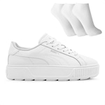 Tênis Puma Karmen L Bdp + 3 Pares de Meias - Feminino BRANCO