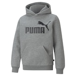 Blusão de Moletom com Capuz Puma Essentials Big Logo Fleece - Infantil CINZA