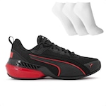 Tênis Puma X-Cell Uprise + 3 Pares de Meias - Masculino PRETO/VERMELHO