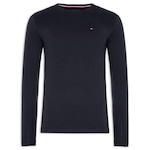 Camiseta Tommy Hilfiger Stretch Slim Fit Long Sleeve - Masculina AZUL ESCURO