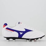 Chuteira de Campo Mizuno Morelia Classic MD Adulto BRANCO/AZUL