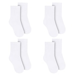 Kit Meias Cano Médio Selene Básica - 4 Pares -Infantil BRANCO