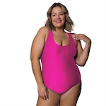 Maiô de Natação Selene Regata Básico Plus Size - Adulto ROSA