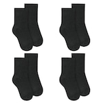 Kit Meias Cano Médio Selene Básica - 4 Pares -Infantil PRETO