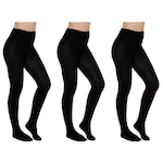 Kit Meias-Calças Selene Inverno Fio 80 - 3 Pares - Feminina PRETO