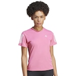 Camiseta adidas Own The Run - Feminina ROSA/BRANCO