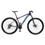 Bicicleta Aro 29 Krw Alumínio - Freio a Disco Suspensão Dianteira Mountain Bike S1 - 24 Velocidades - Adulto PRETO/AZUL