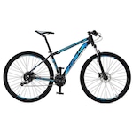 Bicicleta Aro 29 Krw Alumínio - Freio Hidráulico Suspensão Dianteira Mountain Bike S2 - 24 Velocidades - Adulto PRETO/AZUL