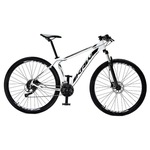 Bicicleta Aro 29 Krw Alumínio - Freio Hidráulico Suspensão Dianteira Mountain Bike S2 - 24 Velocidades - Adulto BRANCO/PRETO