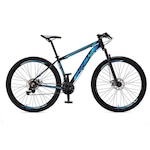 Bicicleta Aro 29 Krw Alumínio - Freio Hidráulico Suspensão Dianteira Mountain Bike S8 - 27 Velocidades - Adulto PRETO/AZUL