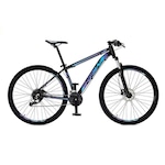 Bicicleta Aro 29 Krw Alumínio - Freio Hidráulico Suspensão com Trava Mountain Bike S9 - 27 Velocidades - Adulto PRETO/AZUL