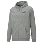 Blusão de Moletom com Capuz Puma Essentials Fleece Small Logo Full-Zip - Masculino CINZA