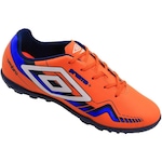 Chuteira Society Umbro Prisma+ Laminada - Adulto LARANJA/BRANCO