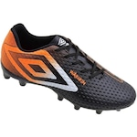 Chuteira Campo Umbro Warskin - Adulto PRETO/LARANJA