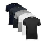 Kit Camisetas Centurion Básica Gola Redonda Slimfit Algodão - Masculina - 5 unidades PRETO/CINZA/BRANCO