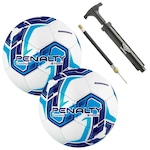 Kit Bolas Futebol de Campo Penalty Storm Xxi com 2 Unidades + Bomba Inflável Umbro BRANCO