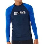 Camiseta Rip Curl Manga Longa Surf Shock Upf L/S Sm24 Dark Navy - Masculina AZUL ESCURO