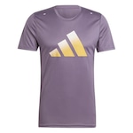 Camiseta adidas Run Icons 3 Bar - Masculina ROXO